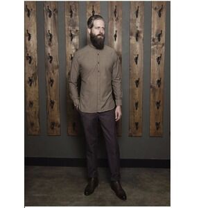 Bykowski Tailor & Garb Journeyman Cotton Twill Shirt Detachable‎ Collar Size L